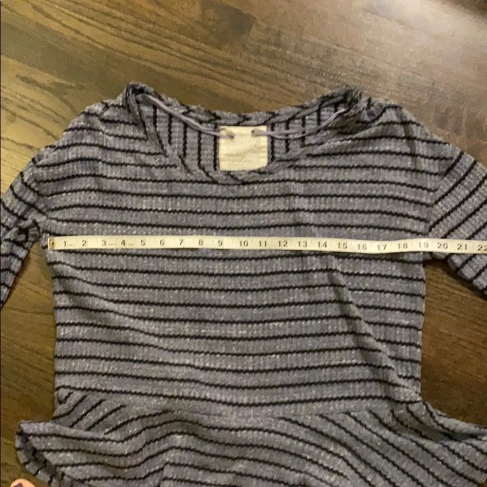 We the Free Blue Striped Waffle Knit Top Small S